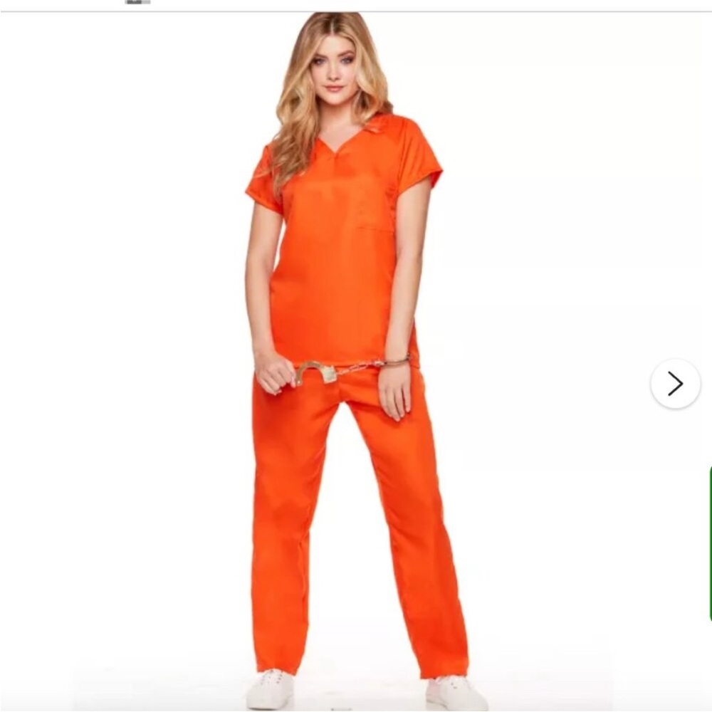Adult Got Busted Orange Prisoner Costume s/m